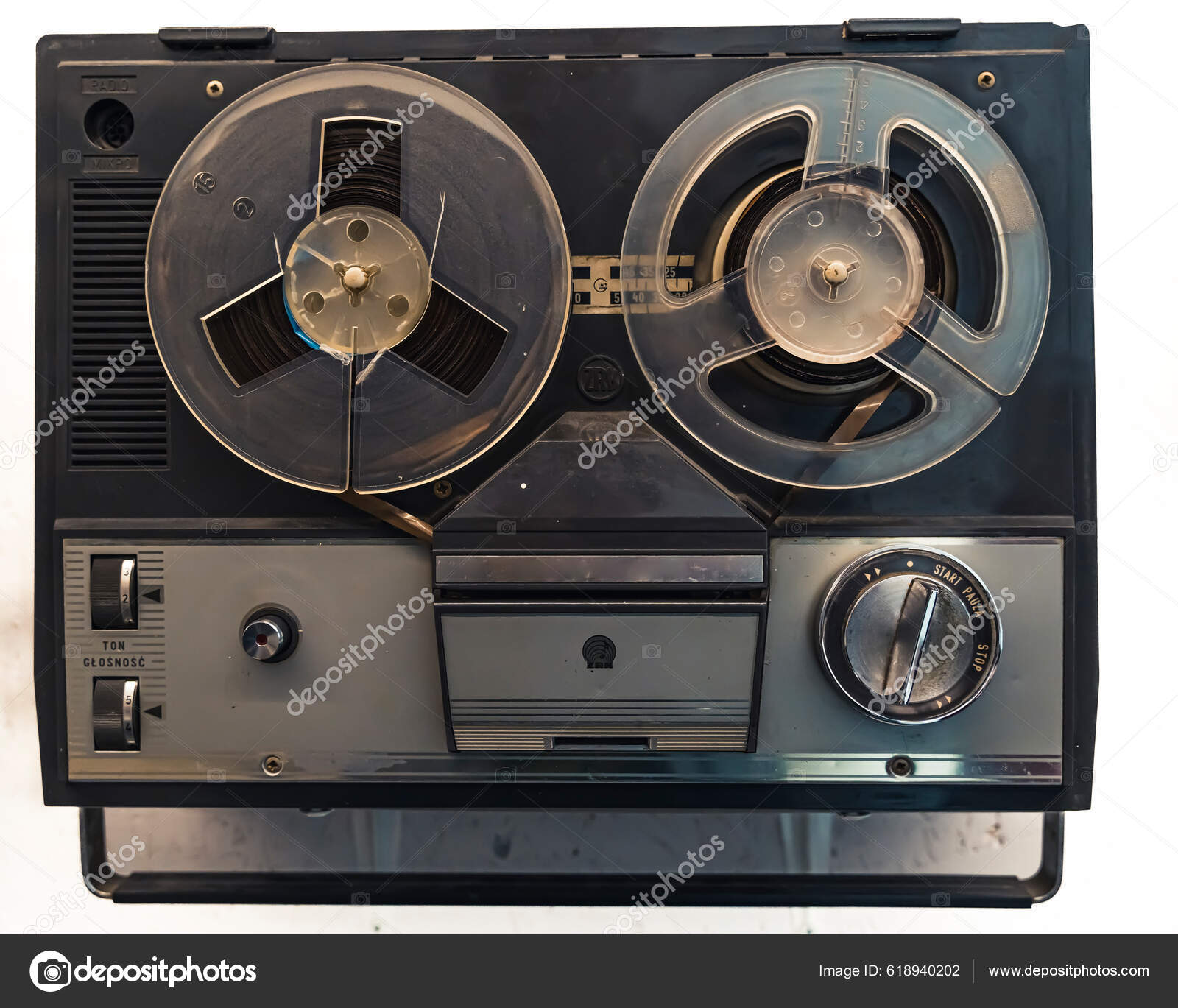 Copy Space Closeup Shot Vintage Authentic Old Reel Reel Tape — Stock Photo  © PoppyPix #618940202