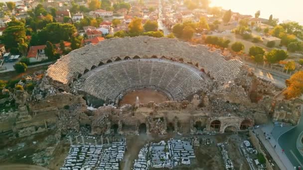 Gloriolus Luftbild Des Größten Amphitheaters Der Türkei Der Nähe Des — Stockvideo