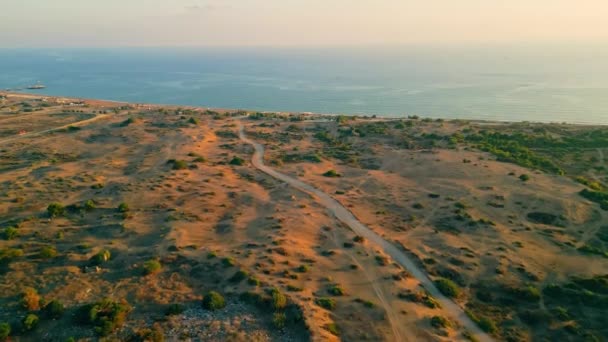 Pemandangan Indah Dari Atas Bawah Garis Pantai Dekat Okurcalar Turki — Stok Video
