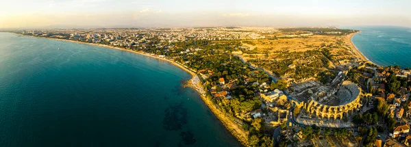 Vista Aérea Superior Side Uma Cidade Antiga Resort Província Antalya — Fotografia de Stock
