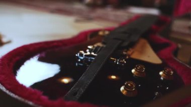 Elektro gitarı kapat. Yüksek kalite 4k görüntü