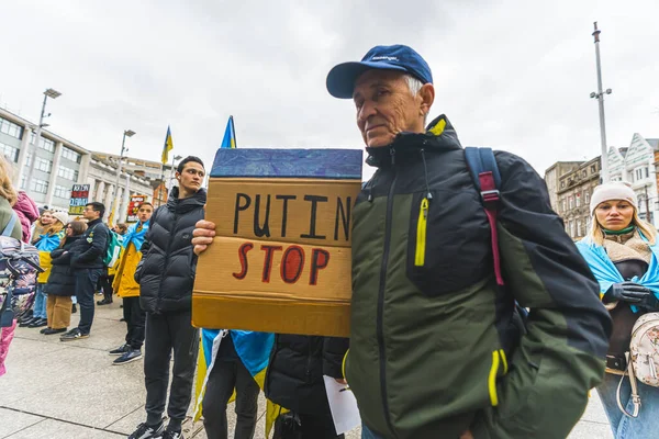 2023 Nottingham Egyesült Királyság Putyin Megáll Tüntetésen Kiváló Minőségű Fénykép — Stock Fotó