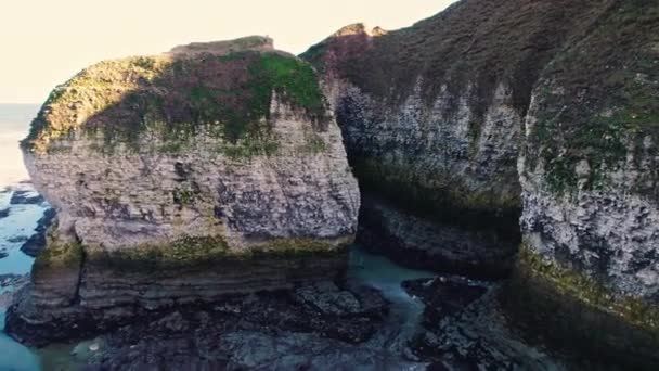 Flamborough Head Ngiltere Çok Güzel Bir Doğal Rezerv Yüksek Kalite — Stok video