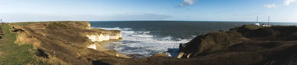 Flamborough Head Yorkshire Coast England Beautiful Sunny Day Wide Shot — Stock Photo, Image