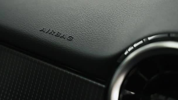 Schreiben Airbag Auto Videoaufnahmen Aus Der Nähe Fahrzeugkonzept Hochwertiges Filmmaterial — Stockvideo