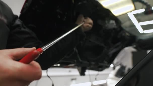 Removing Small Car Body Dent Dent Removal Rod High Quality — Stock Video