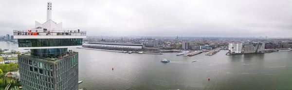 2023 Amsterdam Nederland Luchtfoto Panorama Van Een Wolkenkrabber Het Uitzicht — Stockfoto