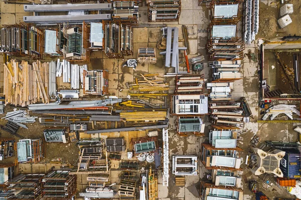 Drone Blick Auf Wolkenkratzer Baustelle Hochwertiges Foto — Stockfoto