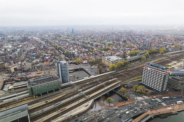 네덜란드 암스테르담 공중에서 도시의 파노라마 고품질 — 스톡 사진