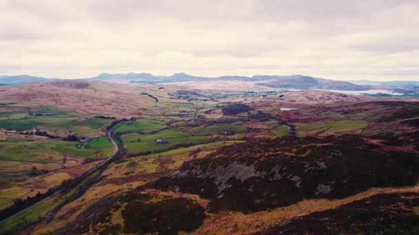 Walesiska Dalen Från Himlen Snowdonia National Park Storbritannien Högkvalitativ Film — Stockvideo