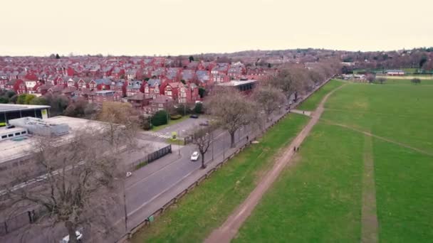 Vue Panoramique Sur Magnifique Quartier Wollaton Nottingham Angleterre Journée Hiver — Video