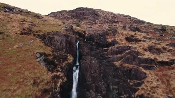 Prachtig Close Shot Van Donderende Waterval Snowdonia National Park Groot — Stockvideo