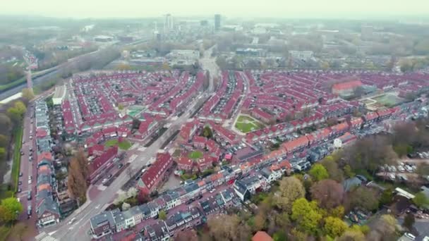 Вид Птахи Будівель Червоного Даху Амстердама Нідерланди Високоякісні Кадри — стокове відео