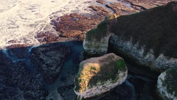 Flamborough Dirige Près Côte Est Anglaise Ville Balnéaire Filey Mer — Video