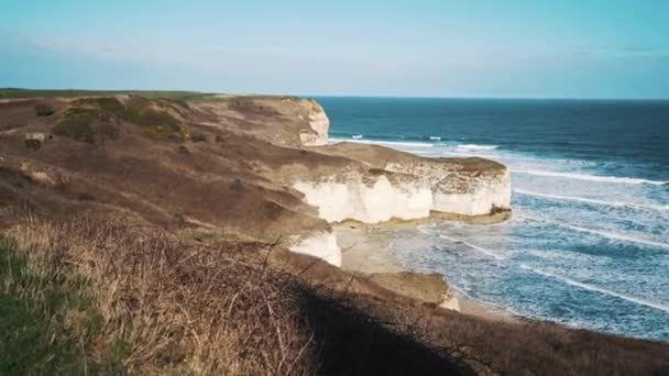 Atemberaubender Blick Über Flamborough Head Und Die Nordsee Yorkshire Großbritannien — Stockvideo