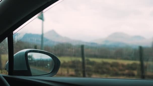 Profitant Vue Sur Parc National Snowdonia Depuis Une Voiture Pays — Video