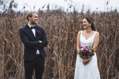 Gelin ve damat düğün fotoğrafçılığı. Yüksek kalite fotoğraf