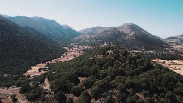 Vista Panorâmica Sobre Topolia Gorge Paisagem Montanhas Contra Céu Kissamos — Vídeo de Stock