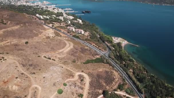 在Chania附近的Ormos Soudas 老威尼斯港口 无人驾驶飞机发射 高质量的4K镜头 — 图库视频影像
