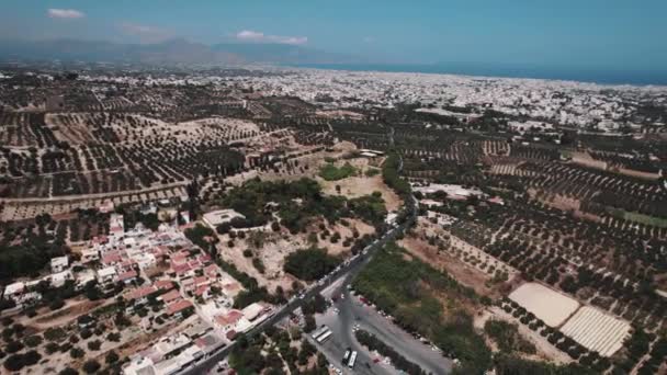 赫拉克里昂克里特岛 Heraklion Crete 希腊克里特岛伊拉克首都赫拉克里昂的照片 空中无人驾驶飞机拍摄 高质量的4K镜头 — 图库视频影像