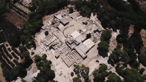 Vogels Uitzicht Het Knossos Paleis Blijft Heraklion Stad Kreta Hoge — Stockvideo