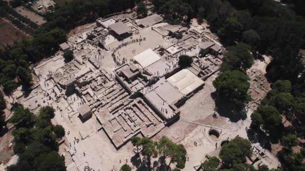 Minoïsche Paleis Van Knossos Uitzicht Drone Grootste Archeologische Vindplaats Uit — Stockvideo