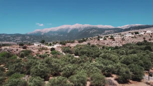 Lefka Ori White Mountains Alcance Drone Tiro Panorâmico Creta Imagens — Vídeo de Stock