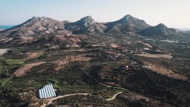 Vista Deslumbrante Drone Kouroupa Uma Montanha Oeste Creta Imagens Alta — Vídeo de Stock