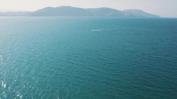 Pohled Pobřeží Středozemního Moře Kréta Řecko Agnificent Air View Vysoce — Stock video
