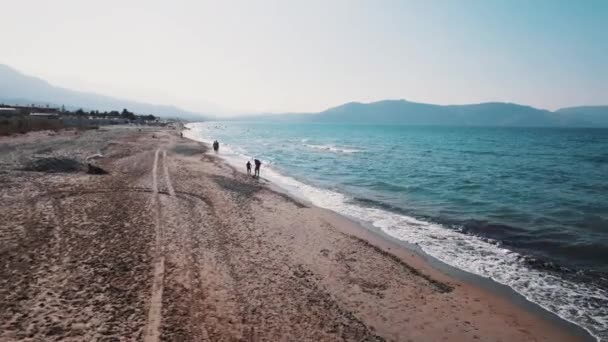 夏休み中にカブロスビーチでリラックスする人々 空中無人機ショット 高品質の4K映像 — ストック動画