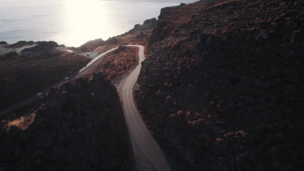 Pemandangan Udara Dramatis Jalan Calypso Pantai Bajak Laut Fjord Yunani — Stok Video