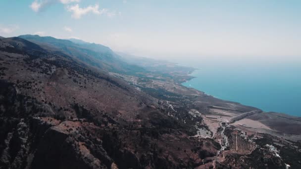 Lato Lotnicze Dramatyczny Widok Wąwóz Imbros Morze Tle Kreta Grecja — Wideo stockowe