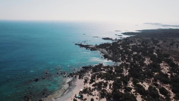 Playas Salvajes Grecia Lugar Perfecto Para Vacaciones Verano Día Soleado — Vídeos de Stock