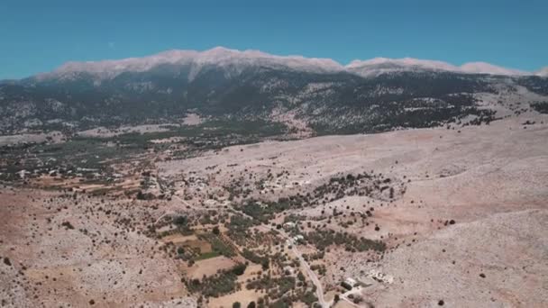 拉夫卡奥里白山无人驾驶飞机全景 西克里特岛 查尼亚州 高质量的4K镜头 — 图库视频影像