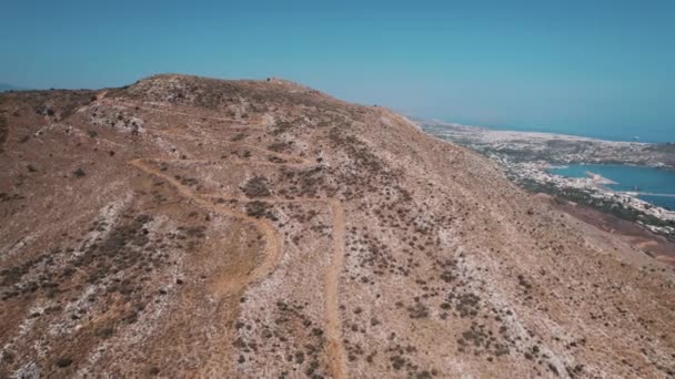 Serpantine Estradas Montanha Perto Sfakia Creta Sul Panorama Cima Imagens — Vídeo de Stock