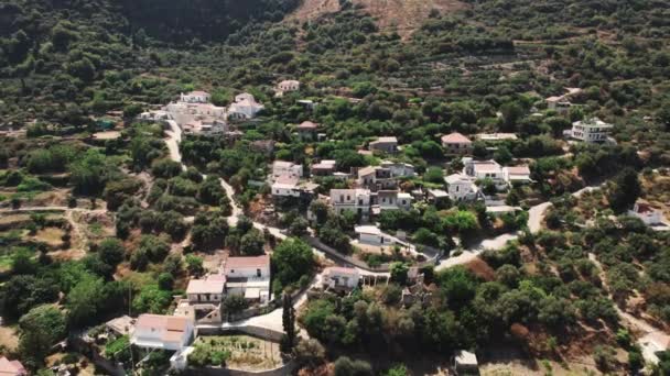 Topolia Dorf Auf Kreta Griechenland Drohnenblick Hochwertiges Filmmaterial — Stockvideo