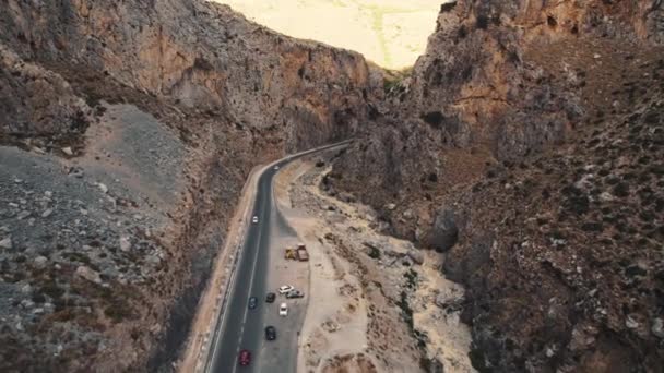 Красивый Вид Воздуха Ущелье Курталиотика Западной Части Острова Крит Высококачественные — стоковое видео