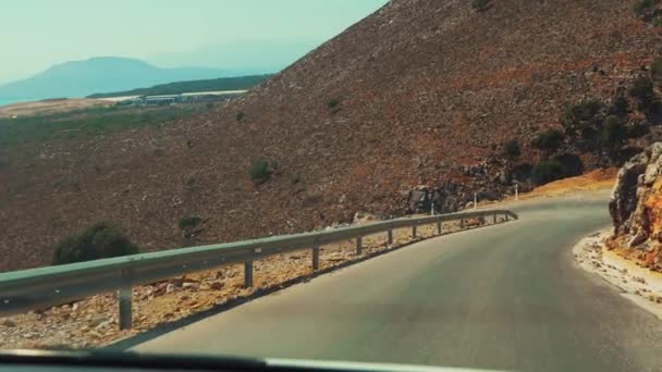 Yunanistan Girit Kentindeki Zig Zag Dağ Yolu Chania Daki Seitan — Stok video