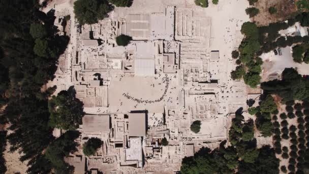 Luftaufnahme Der Tempelruinen Von Knossos Bei Heraklion Griechenland Hochwertiges Filmmaterial — Stockvideo