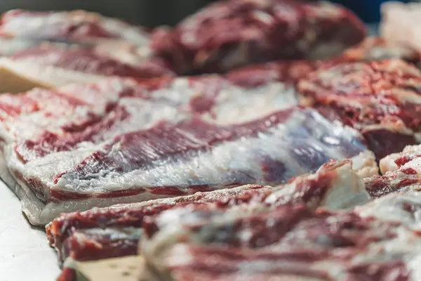Porco Abatido Carne Porco Cortada Meio Primeiro Queimando Porco Preparando — Fotografia de Stock