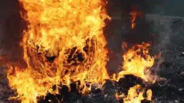 Protestoda yakın çekim, çiftçi protestolarını cilala. Yüksek kalite 4k görüntü