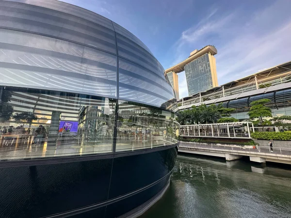 Singapore Bay Sands Квітня 2023 Відомий Показовий Зал Яблук Воді — стокове фото