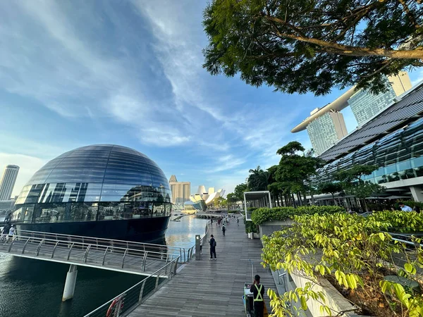 Singapore Baai Zand April 2023 Beroemde Appel Showroom Het Water — Stockfoto