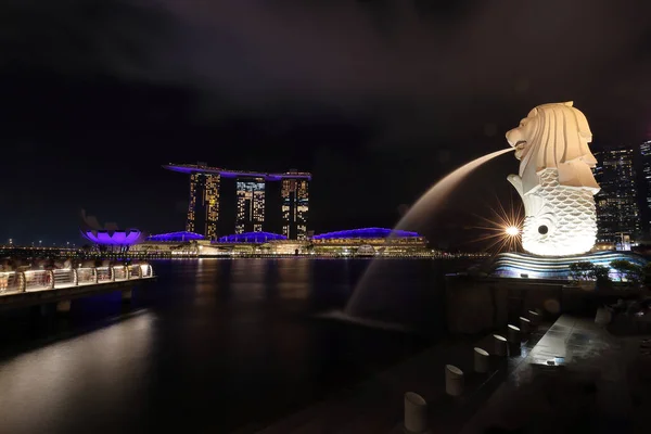 Singapore Baai Zand April 2023 Singapore Marlion Marina Bay Sands — Stockfoto