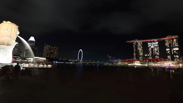 Singapore Baai Zand April 2023 Singapore Marlion Marina Bay Sands — Stockfoto