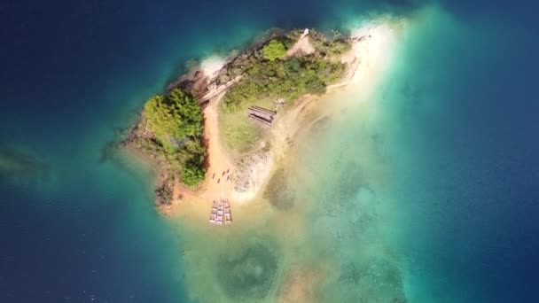 Вид Воздуха Остров Озерах Монтебелло — стоковое видео