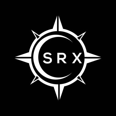 SRX abstract technology circle setting logo design on black background. SRX creative initials letter logo concept.	