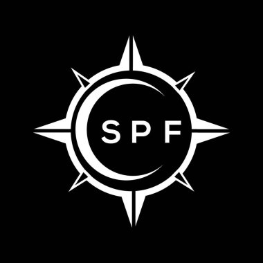 SPF abstract technology circle setting logo design on black background. SPF creative initials letter logo concept.	