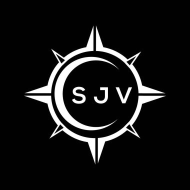 SJV abstract technology circle setting logo design on black background. SJV creative initials letter logo concept.	