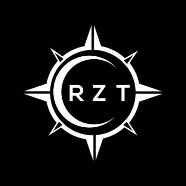 RZT abstract technology circle setting logo design on black background. RZT creative initials letter logo concept.	